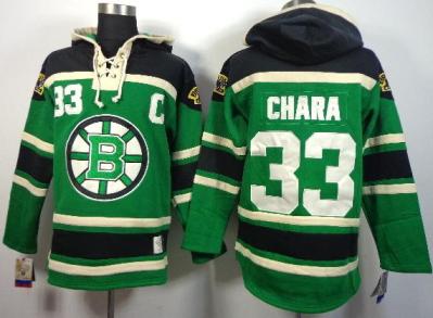 Boston Bruins 33 Zdeno Chara Green Lace-Up NHL Jersey Hoodie