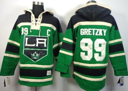 Los Angeles Kings #99 Wayne Gretzky Green Lace-Up NHL Jersey Hoodie Cheap