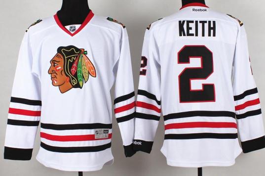 Chicago Blackhawks 2 Duncan Keith White NHL Jerseys