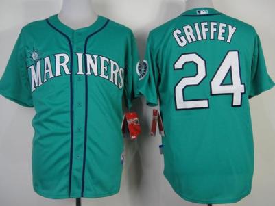 Seattle Mariners 24 Ken Griffey Green Cool Base MLB Jersey Cheap
