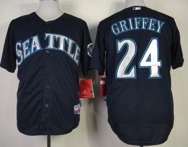 Seattle Mariners 24 Ken Griffey Blue Cool Base MLB Jersey