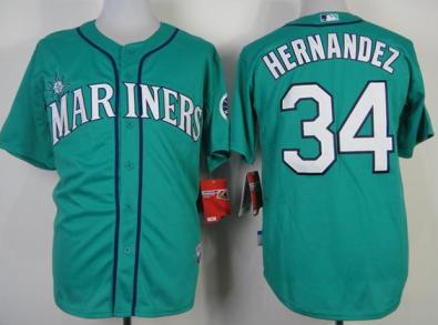 Seattle Mariners 34 Felix Hernandez Green Cool Base MLB Jersey Cheap