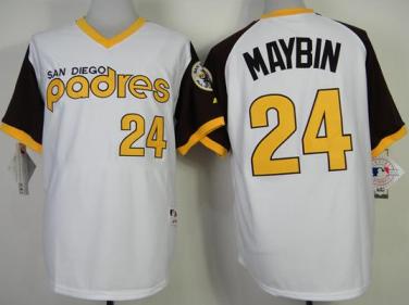 San Diego Padres 24 Cameron Maybin 1978 Turn Back The Clock White MLB Jersey