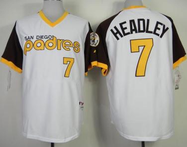 San Diego Padres 7 Chase Headley 1978 Turn Back The Clock White MLB Jersey