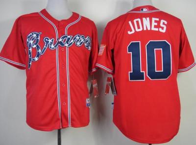 Atlanta Braves 10 Chipper Jones Red Cool Base MLB Jerseys 2014 New Style Cheap