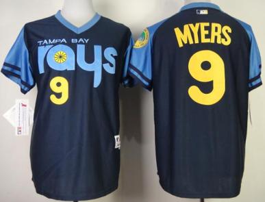 Tampa Bay Rays 9 Wil Myers 1970's Turn Back The Clock Blue MLB Jersey