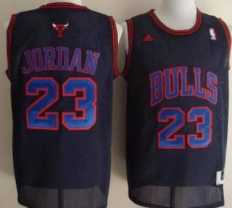 Chicago Bulls 23 Michael Jordan Black NBA Jerseys Purple Number