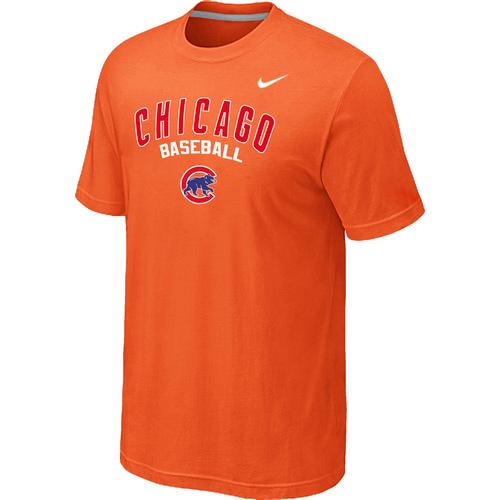 Nike MLB Chicago Cubs 2014 Home Practice T-Shirt - Orange Cheap