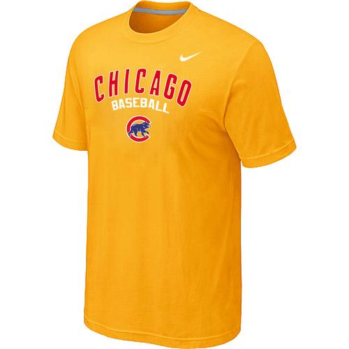 Nike MLB Chicago Cubs 2014 Home Practice T-Shirt - Yellow Cheap