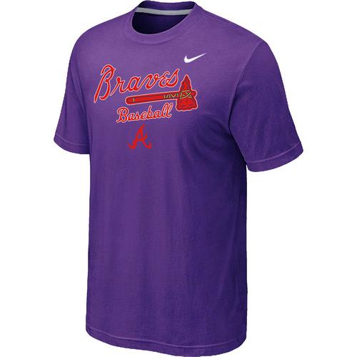 Nike MLB Atlanta Braves 2014 Home Practice T-Shirt - Purple Cheap