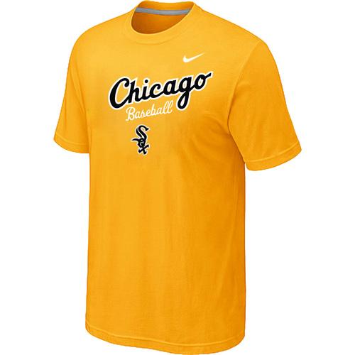 Nike MLB Chicago White Sox 2014 Home Practice T-Shirt - Yellow Cheap