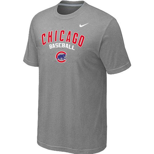 Nike MLB Chicago Cubs 2014 Home Practice T-Shirt - Light Grey Cheap