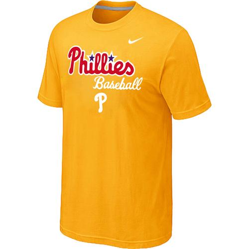 Nike MLB Philadelphia Phillies 2014 Home Practice T-Shirt - Yellow Cheap