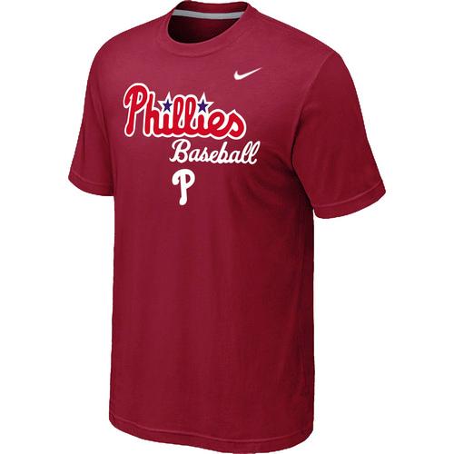 Nike MLB Philadelphia Phillies 2014 Home Practice T-Shirt - Red Cheap