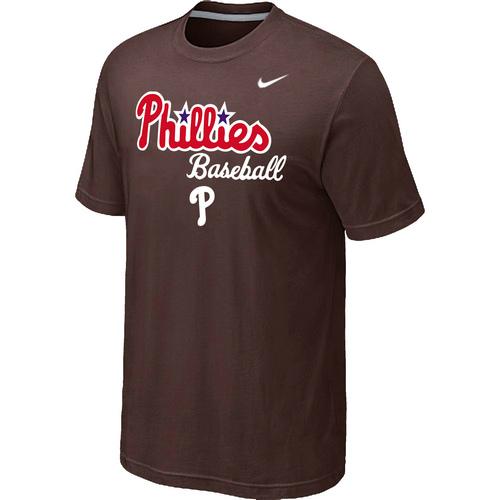 Nike MLB Philadelphia Phillies 2014 Home Practice T-Shirt - Brown Cheap