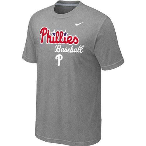 Nike MLB Philadelphia Phillies 2014 Home Practice T-Shirt - Light Grey Cheap