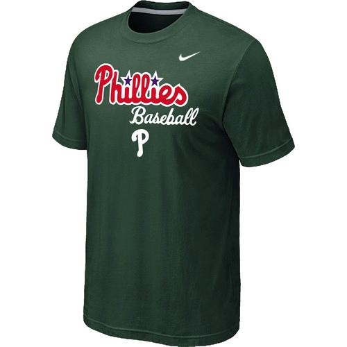 Nike MLB Philadelphia Phillies 2014 Home Practice T-Shirt - Dark Green Cheap