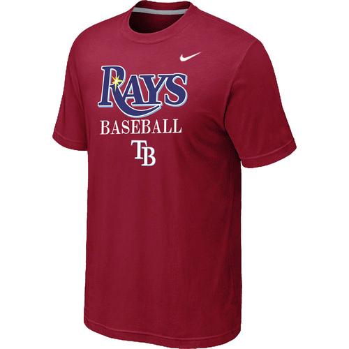 Nike MLB Tampa Bay Rays 2014 Home Practice T-Shirt - Red Cheap