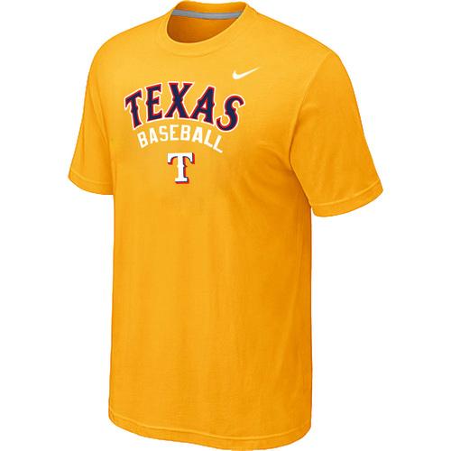 Nike MLB Texans Rangers 2014 Home Practice T-Shirt - Yellow Cheap