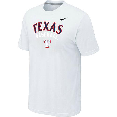 Nike MLB Texans Rangers 2014 Home Practice T-Shirt - White Cheap