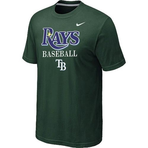 Nike MLB Tampa Bay Rays 2014 Home Practice T-Shirt - Dark Green Cheap