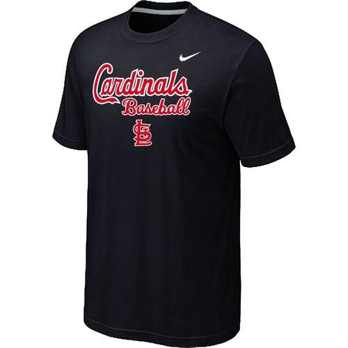 Nike MLB St.Louis Cardinals 2014 Home Practice T-Shirt - Black Cheap