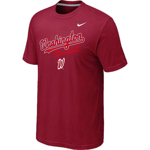 Nike MLB Washington Nationals 2014 Home Practice T-Shirt - Red Cheap