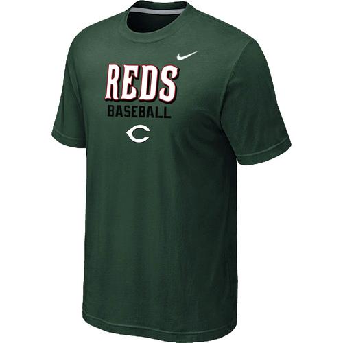 Nike MLB Cincinnati Reds 2014 Home Practice T-Shirt - Dark Green Cheap