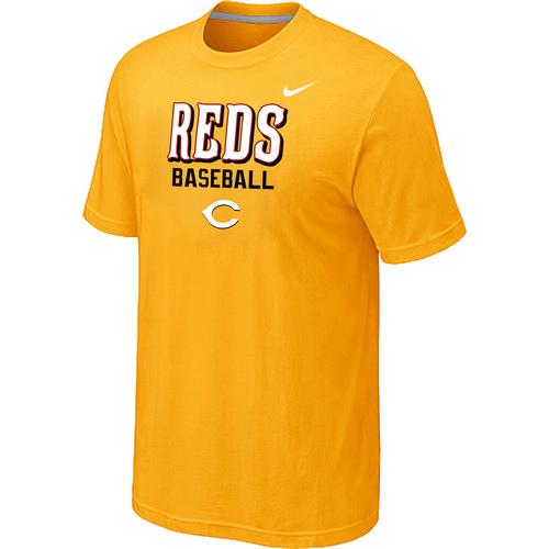 Nike MLB Cincinnati Reds 2014 Home Practice T-Shirt - Yellow Cheap
