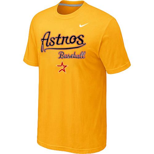 Nike MLB Houston Astros 2014 Home Practice T-Shirt - Yellow Cheap