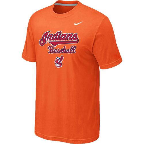 Nike MLB Cleveland Indians 2014 Home Practice T-Shirt - Orange Cheap
