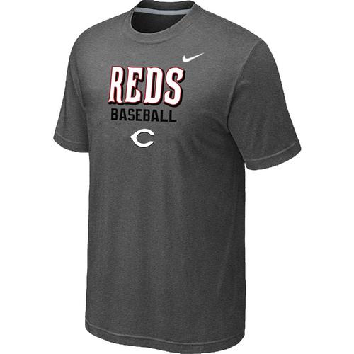 Nike MLB Cincinnati Reds 2014 Home Practice T-Shirt - Dark Grey Cheap
