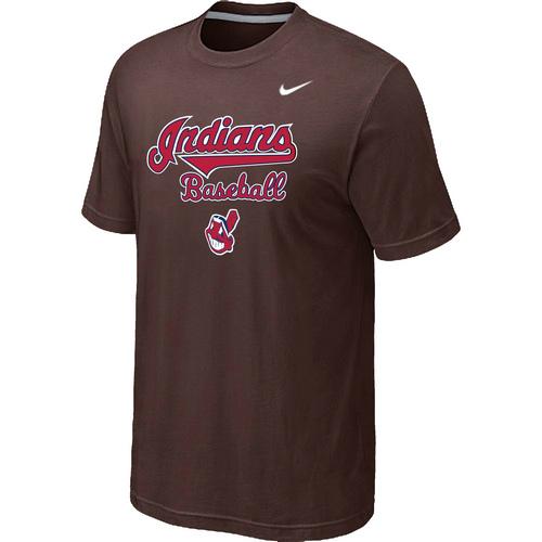 Nike MLB Cleveland Indians 2014 Home Practice T-Shirt - Brown Cheap
