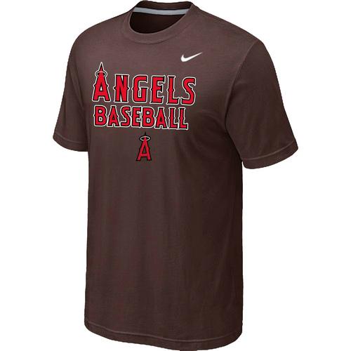 Nike MLB Los Angeles Angels 2014 Home Practice T-Shirt - Brown Cheap