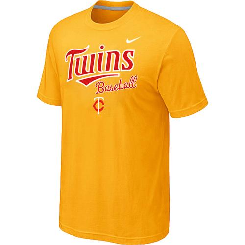 Nike MLB Minnesota Twins 2014 Home Practice T-Shirt - Yellow Cheap