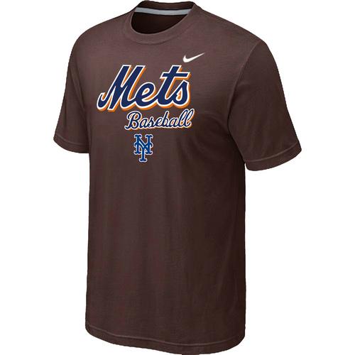 Nike MLB New York Mets 2014 Home Practice T-Shirt - Brown Cheap