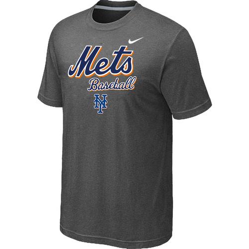 Nike MLB New York Mets 2014 Home Practice T-Shirt - Dark Grey Cheap
