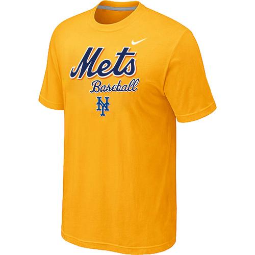 Nike MLB New York Mets 2014 Home Practice T-Shirt - Yellow Cheap