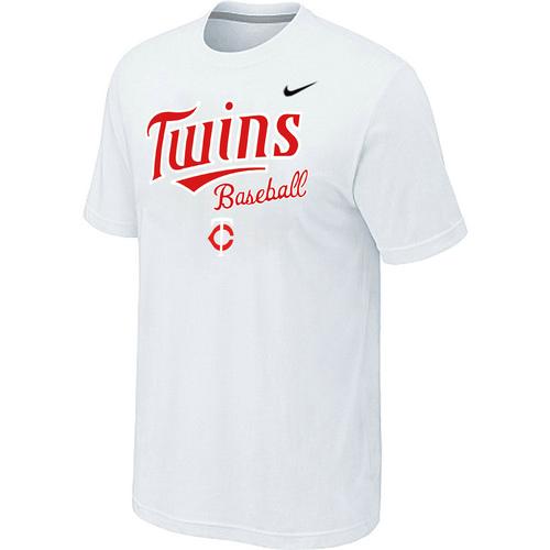 Nike MLB Minnesota Twins 2014 Home Practice T-Shirt - White Cheap