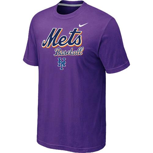 Nike MLB New York Mets 2014 Home Practice T-Shirt - Purple Cheap