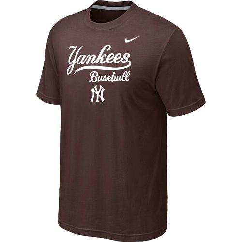 Nike MLB New York Yankees 2014 Home Practice T-Shirt - Brown Cheap