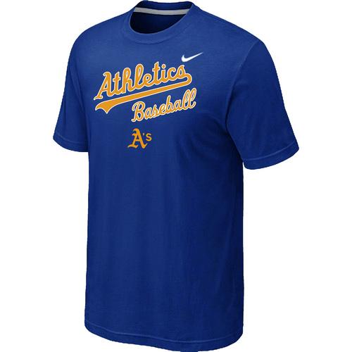 Nike MLB Oakland Athletics 2014 Home Practice T-Shirt - Blue Cheap