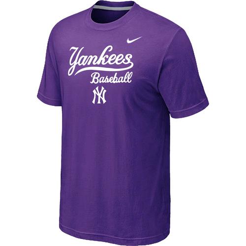 Nike MLB New York Yankees 2014 Home Practice T-Shirt - Purple Cheap