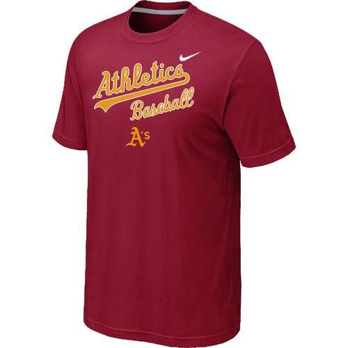 Nike MLB Oakland Athletics 2014 Home Practice T-Shirt - Red Cheap