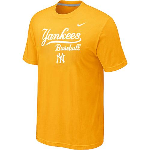 Nike MLB New York Yankees 2014 Home Practice T-Shirt - Yellow Cheap