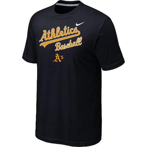 Nike MLB Oakland Athletics 2014 Home Practice T-Shirt - Black Cheap