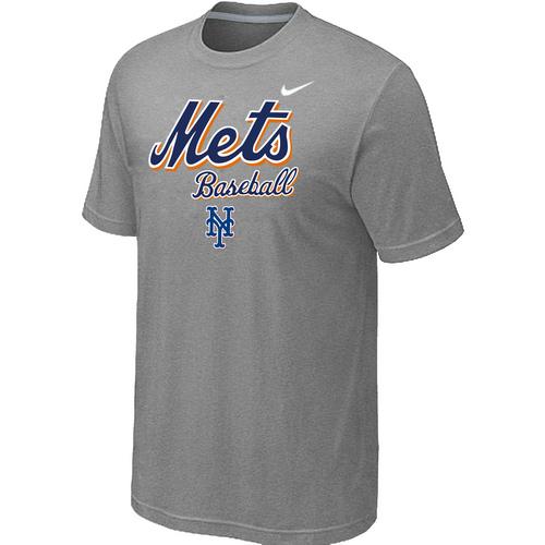 Nike MLB New York Mets 2014 Home Practice T-Shirt - Light Grey Cheap