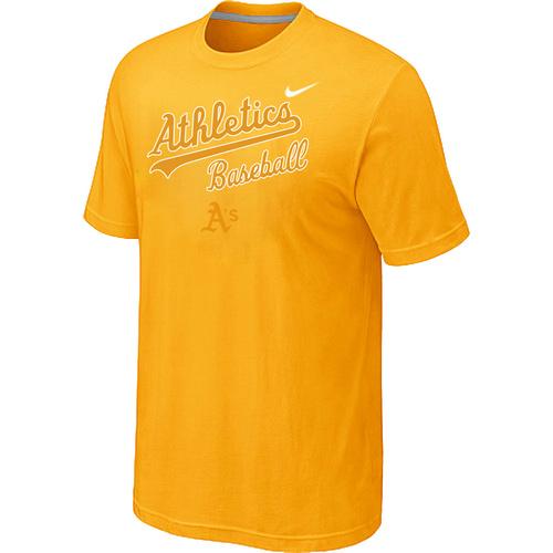 Nike MLB Oakland Athletics 2014 Home Practice T-Shirt - Yellow Cheap