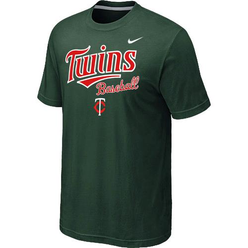 Nike MLB Minnesota Twins 2014 Home Practice T-Shirt - Dark Green Cheap