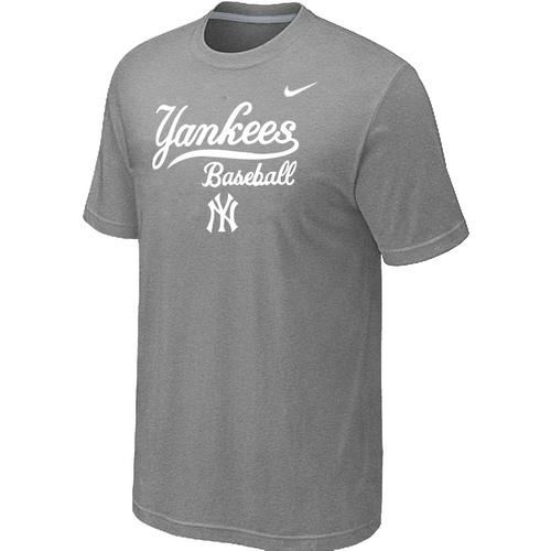 Nike MLB New York Yankees 2014 Home Practice T-Shirt - Light Grey Cheap